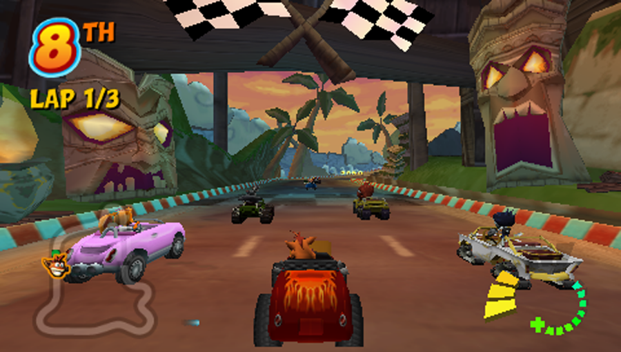 Игры гонки сони плейстейшен. Крэш гонки ПСП. Crash Bandicoot гонки. Crash tag Team Racing PSP. [PSP] crash tag Team Racing (2006).