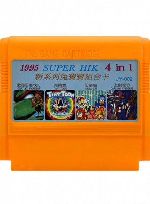 Сборник Игр RMC Famicom Dendy 4 in 1 JY-002 TMNT 4, Tiny Toon 1, Captain America Avengers, Ninja Cat 90х TV Game Английская Версия Только Картридж Б/У - Retromagaz