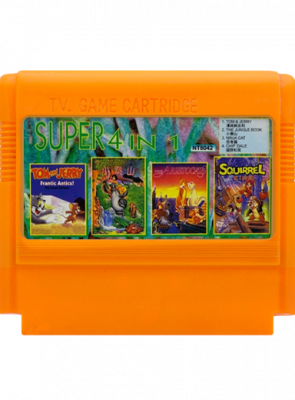 Збірник Ігор RMC Famicom Dendy 4 in 1 NT8042 Tom & Jerry, Jungle Book, Ninja Cat, Chip & Dale 1 90х TV Game Англійська Версія Тільки Картридж Б/У - Retromagaz
