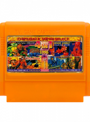 Збірник Ігор RMC Famicom Dendy 4 in 1 SP333 TMNT 4, Chip & Dale 1 2 3 (Heavy Barrel) 90х TV Game Англійська Версія Тільки Картридж Б/У - Retromagaz