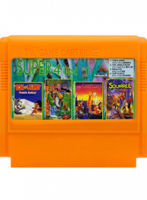 Збірник Ігор RMC Famicom Dendy 4 in 1 NT8042 Tom & Jerry, Jungle Book, Ninja Cat, Chip & Dale 1 90х TV Game Англійська Версія Тільки Картридж Б/У - Retromagaz
