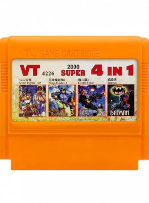Збірник Ігор RMC Famicom Dendy 4 in 1 VT4226 Street Fighter 12p, Ninja Gaiden 3, Contra Force, Batman 90х TV Game Англійська Версія Тільки Картридж Б/У - Retromagaz