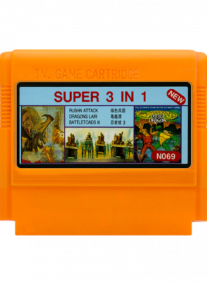 Збірник Ігор RMC Famicom Dendy 3 in 1 Rush'n Attack, Dragon's Lair, Battletoads 1 N069 90х TV Game Англійська Версія Тільки Картридж Б/У - Retromagaz