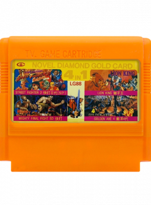 Збірник Ігор RMC Famicom Dendy 4 in 1 LG88 Street Fighter 2 Port, Lion King (Hack Jungle Book), Mighty Final, Golden Axe 4 (Astyanax) 90х TV Game Англійська Версія Тільки Картридж Б/У - Retromagaz