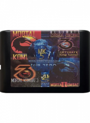 Сборник Игр RMC Mega Drive 5 in 1 Mortal Kombat 1 2 3 Ultimate 5 Sub-Zero Английская Версия Только Картридж Новый