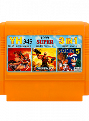 Збірник Ігор RMC Famicom Dendy 3 in 1 YH345 Sonic 5, Gun Nac, Contra Force (6) 90х TV Game Англійська Версія Тільки Картридж Б/У - Retromagaz