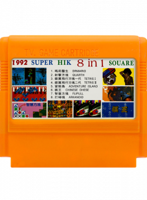 Збірник Ігор RMC Famicom Dendy 8 in 1 Dr. Mario, Quarth, Tetris 1 2, Adventure Island, Chinese Chese, Flipul, Arkanoid 90х TV Game Англійська Версія Тільки Картридж Б/У - Retromagaz