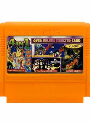 Збірник Ігор RMC Famicom Dendy 4 in 1 Yuu Yuu Hakusho Final, Batman Returns, Captain America, Power Rangers 2 YU-088 90х TV Game Англійська Версія Тільки Картридж Б/У - Retromagaz