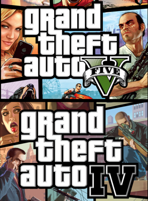Набір Гра Microsoft Xbox 360 Grand Theft Auto V Російські Субтитри DVD 2шт Б/У  + Grand Theft Auto IV Англійська Версія - Retromagaz
