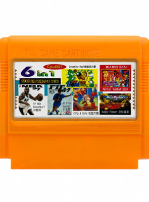 Збірник Ігор RMC Famicom Dendy 6 in 1 Ultimate Basketball, Chip & Dale, Street Fighter, Tecmo Soccer, Buggy Popper, Dynamite Bowl Cpu001 90х TV Game Англійська Версія Тільки Картридж Б/У - Retromagaz