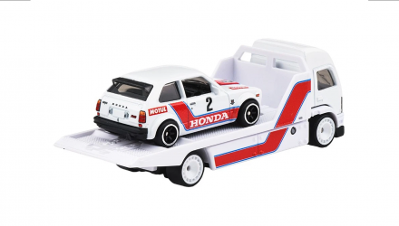 Машинка Premium 2шт Hot Wheels '73 Honda Civic Custom та Aero Lift Team Transport 1:64 JBM36 White - Retromagaz, image 2