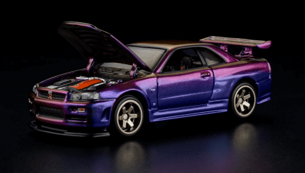 Машинка Premium Hot Wheels Nissan Skyline GT-R (BNR34) Red Line Club RLC 1:64 HWF14 Purple - Retromagaz, image 2