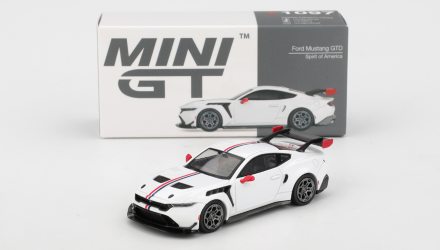 Машинка Premium MINI GT Ford Mustang GTD Spirit of America 1:64 MGT01097-CH White - Retromagaz, image 1