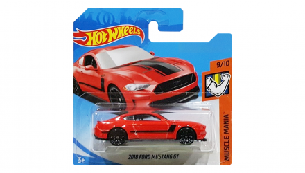 Машинка Базовая Hot Wheels 2018 Ford Mustang GT Muscle Mania 1:64 FKB11 Red - Retromagaz, image 1