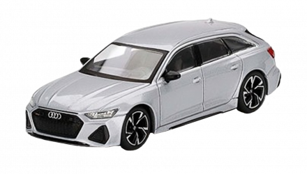 Машинка Premium MINI GT Audi RS 6 Avant Carbon Black Edition 1:64 Silver - Retromagaz, image 1