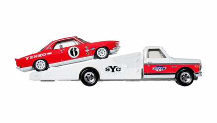 Машинка Premium 2шт Hot Wheels '66 Chevrolet Corvair Yenko Stinger та '72 Chevy Ramp Truck Team Transport 1:64 JHX91 White - Retromagaz, image 3