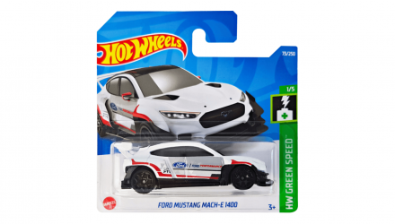 Машинка Базова Hot Wheels Ford Mustang Mach-E 1400 Green Speed 1:64 HCT06 White - Retromagaz, image 1