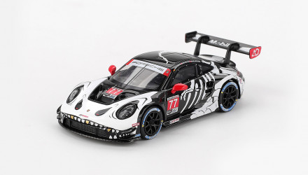 Машинка Premium MINI GT Porsche 911 GT3 R #77 AO Racing 2025 IMSA Petit Le Mans Blister 1:64 MGT01143-BL White - Retromagaz, image 1