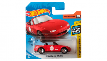 Машинка Базова Hot Wheels '91 Mazda MX-5 Miata Speed Graphics 1:64 FYD99 Red - Retromagaz, image 1