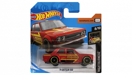 Машинка Базовая Hot Wheels '71 Datsun 510 MOMO Nightburnerz 1:64 FYD14 Red - Retromagaz, image 1