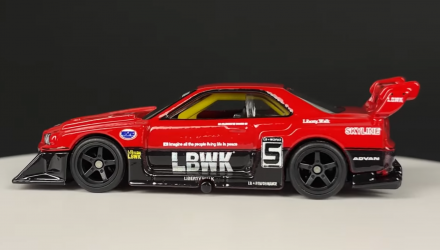 Машинка Premium Hot Wheels LB-ER34 Super Silhouette Nissan Skyline Mountain Drifters 1:64 HCJ81 Red - Retromagaz, image 4