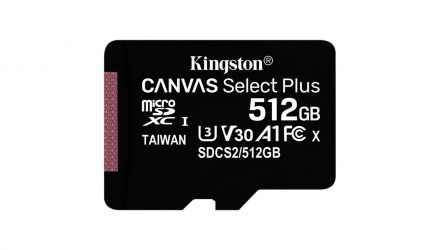 Карта Памяти Kingston Canvas Select Plus UHS-I U3 V30 A1 + SD Adapter 512GB - Retromagaz, image 1