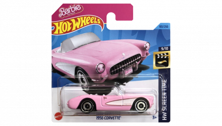 Машинка Базовая Hot Wheels Barbie The Movie 1956 Corvette Screen Time 1:64 HKG52 Pink - Retromagaz, image 1