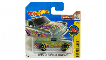 Машинка Базова Hot Wheels Custom '69 Volkswagen Squareback Art Cars 1:64 DHR85 Green - Retromagaz, image 1