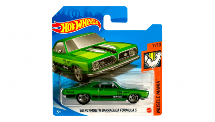 Машинка Базова Hot Wheels '68 Plymouth Barracuda Formula S Muscle Mania 1:64 GTB47 Green - Retromagaz, image 1