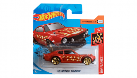 Машинка Базовая Hot Wheels Custom Ford Maverick Flames 1:64 GHF52 Red - Retromagaz, image 1