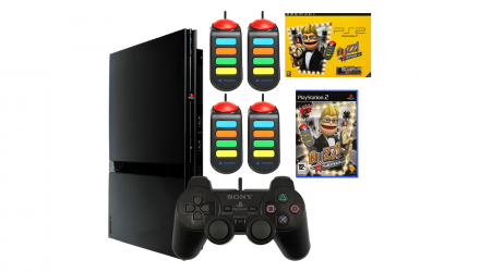 Консоль Sony PlayStation 2 Slim SCPH-7xxx Buzz! Hollywood Quiz Bundle Europe Black + Игра + Документация + Коробка Б/У - Retromagaz, image 1