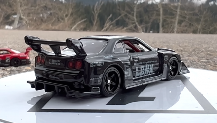 Машинка Premium Hot Wheels LB-ER34 Super Silhouette Nissan Skyline Chase Mountain Drifters 1:64 HCK01 Black - Retromagaz, image 3