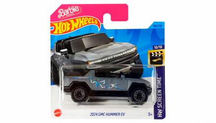 Машинка Базовая Hot Wheels 2024 GMC Hummer EV Barbie The Movie Screen Time 1:64 HKH13 Grey - Retromagaz, image 1