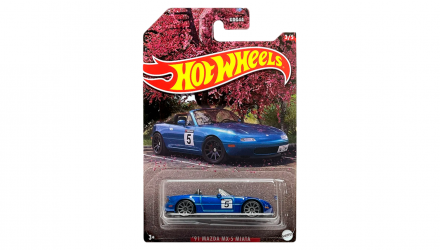 Тематична Машинка Hot Wheels '91 Mazda MX-5 Miata Japanese Classics 1:64 HLK17 Blue - Retromagaz, image 1