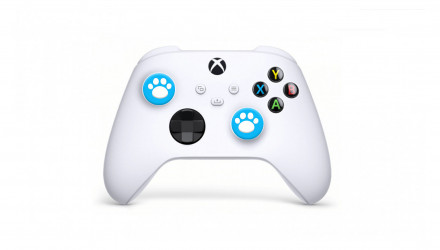 Накладки на Стики 2шт RMC Cat Paw PlayStation 5 4 3 2 1 Xbox Series One 360 Switch 2 White Blue - Retromagaz, image 3