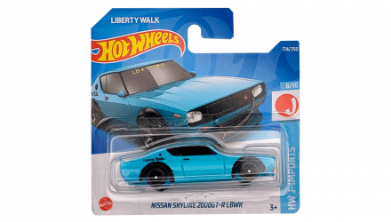 Машинка Базовая Hot Wheels Nissan Skyline 2000GT-R LBWK Liberty Walk J-Imports 1:64 HCW32 Blue - Retromagaz, image 1