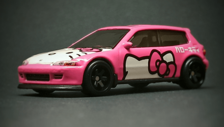 Машинка Premium Hot Wheels Honda Civic EG Hello Kitty Modern Classics 1:64 GJR00 Pink - Retromagaz, image 1