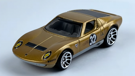 Тематична Машинка Hot Wheels 1971 Lamborghini Miura SV Vintage Racing Club 1:64 HRT81/HRV03 Gold - Retromagaz, image 2