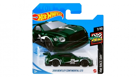 Машинка Базова Hot Wheels 2018 Bentley Continental GT3 Race Day 1:64 GRX93 Green - Retromagaz, image 1