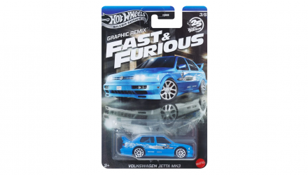 Тематическая Машинка Hot Wheels Volkswagen Jetta MK3 Fast & Furious 1:64 JBY46 Blue - Retromagaz, image 1