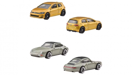 Тематична Машинка 6шт Hot Wheels Porsche Carrera / Alfa Romeo / Mercedes-Benz / Volkswagen Golf /BMW / Audi RS5 European Streets 1:64 JBY79 Grey - Retromagaz, image 2