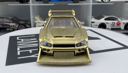 Машинка Premium Hot Wheels LB-ER34 Super Silhouette Nissan Skyline Chase Aerostyles 1:64 JKF36 Gold - Retromagaz, image 4