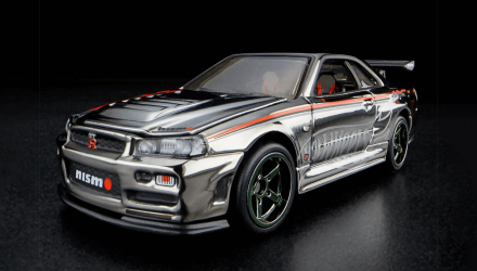 Машинка Premium Hot Wheels Nissan Skyline GT-R (BNR34) Red Line Club RLC 1:64 HGK73 Silver - Retromagaz, image 1