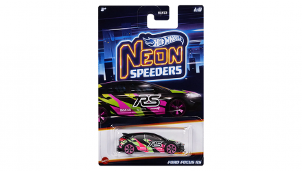 Тематична Машинка Hot Wheels Ford Focus RS Neon Speeders 1:64 HLH72/HLH73 Black - Retromagaz, image 1