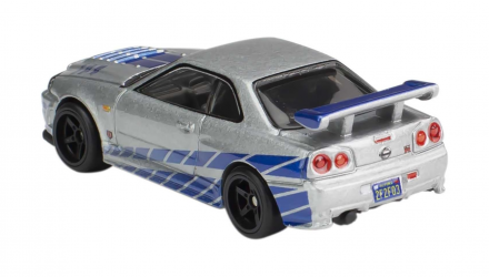 Машинка Premium Hot Wheels Nissan Skyline GT-R (BNR34) Fast & Furious 1:64 HCP28 Silver - Retromagaz, image 3