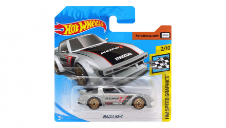 Машинка Базовая Hot Wheels Mazda RX-7 Speed Graphics 1:64 FYD25 Metallic Silver - Retromagaz, image 1