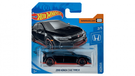 Машинка Базовая Hot Wheels 2018 Honda Civic Type R Honda 1:64 GHC09 Black - Retromagaz, image 1