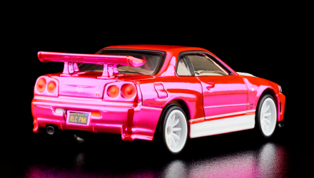 Машинка Premium Hot Wheels Nissan Skyline GT-R (BNR34) Red Line Club RLC 1:64 HNL06 Pink - Retromagaz, image 10