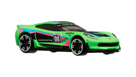 Тематична Машинка Hot Wheels Corvette C7 Z06 Neon Speeders 1:64 HLH72/HRW81 Green - Retromagaz, image 4