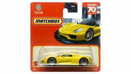 Машинка Велике Місто Matchbox Porsche 918 Spyder Showroom 1:64 HLC88 Yellow - Retromagaz, image 1